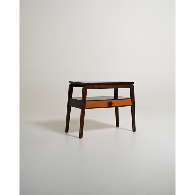 Scandinavian Teak and Dark Wood Bedside Table, 1950s For Sale - Image 4 of 11