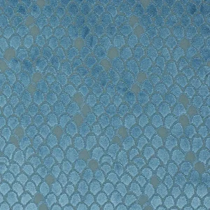 Schumacher Esther Velvet Fabric in Peacock