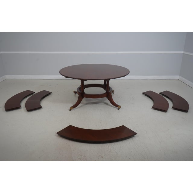 1970s Regency-Style Mahogany Dining Table With Leaves For Sale - Image 5 of 18
