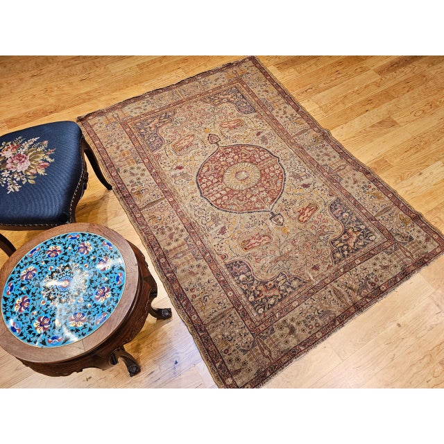 Antique Turkish Sivas Rug, Handwoven Wool, Garden Design, 19th Century, 4' x 6' For Sale In Chicago - Image 6 of 16