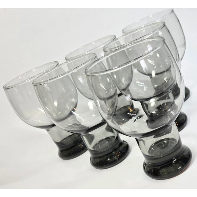 Mid-Century Gray Beer Glasses- Set of Seven For Sale - Image 10 of 12