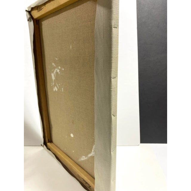 Vanilla Mid Century Impressionist Style Portrait Painting For Sale - Image 8 of 10