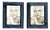 Blue Velvet and Glass Frames, France, 1990, Set of 2 For Sale