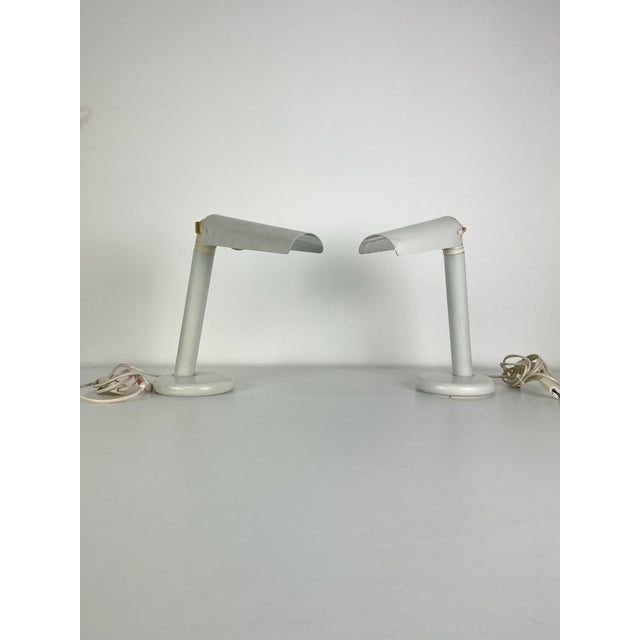White Adjustable Bedside Lamps, Italy, 1970s, Set of 2 For Sale - Image 8 of 12