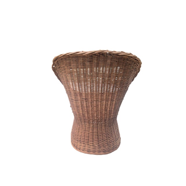 Wood 1960s Wicker Braided Barrel Egg Chair For Sale - Image 7 of 13