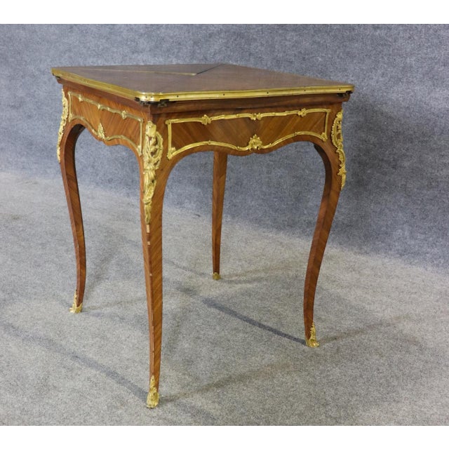 19th C.French Louis XV Style Bronze Ormolu Mounted Games Table by Francois Linke For Sale - Image 10 of 10