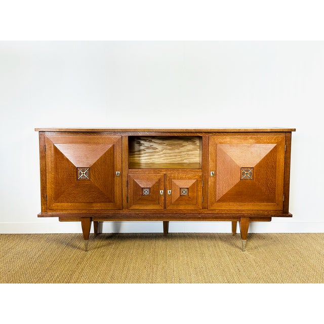 Art Deco French Oak Sideboard by Jacques-Émile Ruhlmann, 1950s For Sale - Image 13 of 13