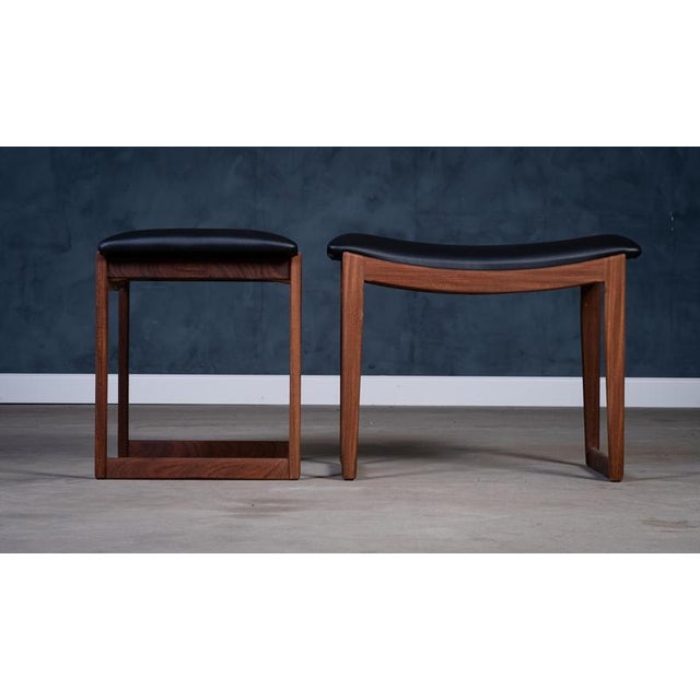 1960s Vintage Danish Teak Stools, 1960s, Set of 2 For Sale - Image 5 of 9