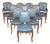 French Louis XV Style Walnut and Leather Set of 10 Dining Chairs C. 1940s For Sale