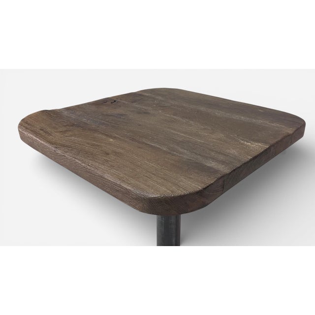 Reclaimed oak top on a steel base. A petite bistro table that is a nod to the tables found at Les Arcs ski resort,...
