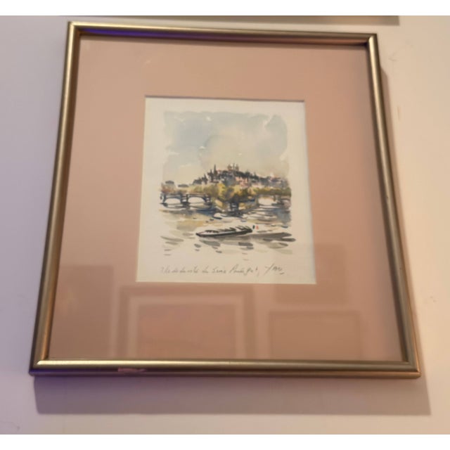 This watercolor by renowned French artist Robert Yan is a sophisticated example of 20th-century French topography,...