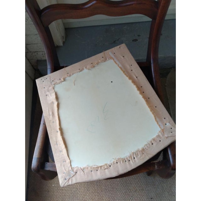 Gold Vintage Duncan Phyfe Stlye Chair Solid Wood Frame With Rose Carving For Sale - Image 8 of 10