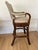 Safari Late 20th Century Palecek Rattan & Leather Swivel Bar Stool | Bay Area Trade Brand For Sale - Image 3 of 5