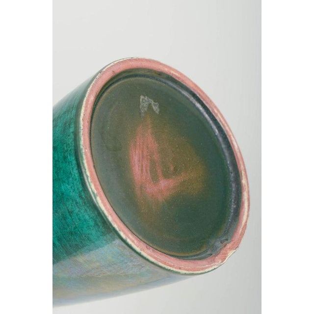 Stoneware Vase with Deep Emerald Green Glaze, 1970s For Sale - Image 4 of 5