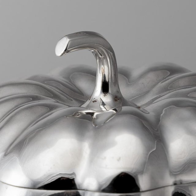 Vintage Italian Silver Plated Pumpkin Ice Bucket by Teghini. 1970 For Sale - Image 10 of 14