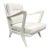 Gio Ponti Model 516 Attributed Armchair, Painted Walnut, Cream White, 1950 For Sale