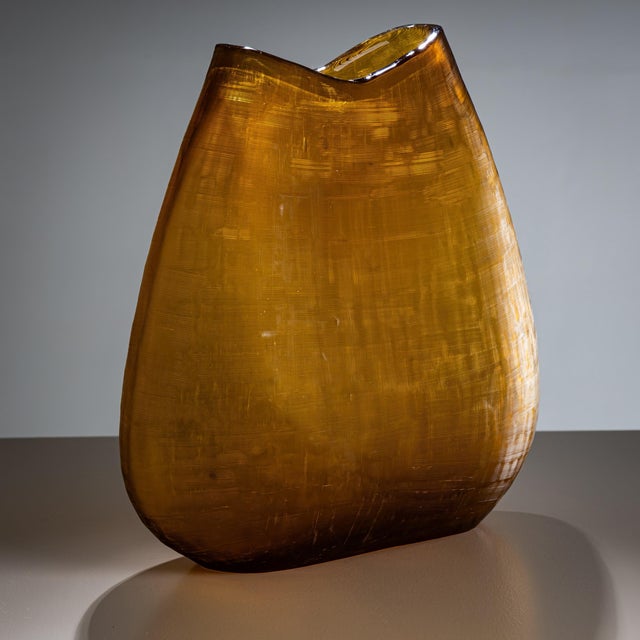 Amber Glass Vase, Italy, 1960s-1970s For Sale - Image 4 of 8