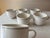 2020s John Julian Simple Porcelain Mugs With Grey Line, Made in England- Set of 6 For Sale - Image 5 of 12