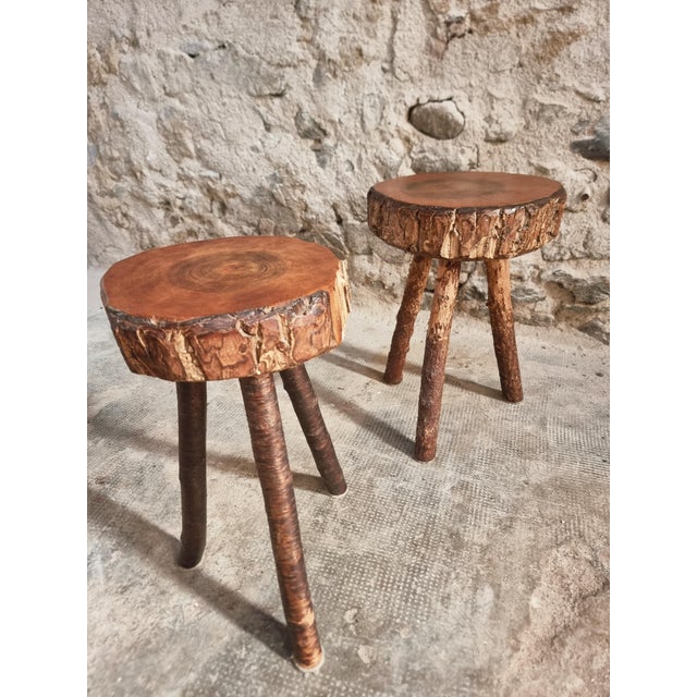 Vintage Wooden Stools, France, 1960s, Set of 2 For Sale - Image 15 of 18