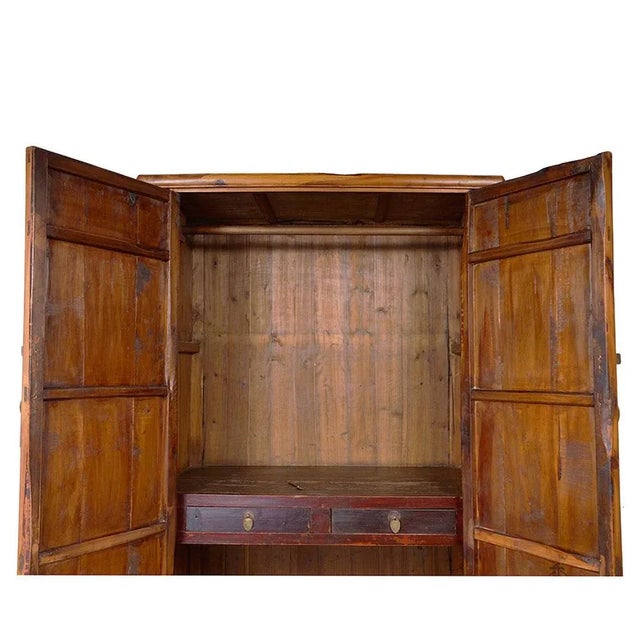 Late 19th Century Late 19th Century Antique Chinese Cypress Wood Armoire, Wardrobe For Sale - Image 5 of 13