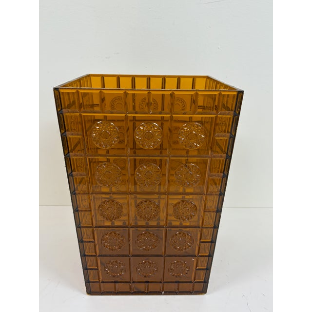 Plastic Amber Lucite Style Waste Basket / Trash Can For Sale - Image 7 of 17
