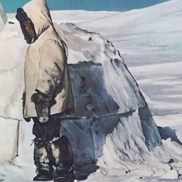 1970s Vintage Wall Chart Igloo With Eskimo Poster For Sale - Image 5 of 6