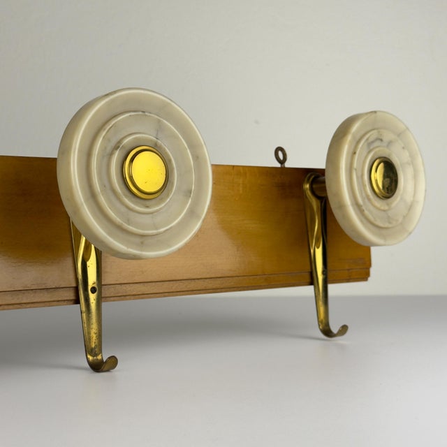 Vintage Art Deco Style Brass and Bakelite Hanger, Italy, 1950s For Sale - Image 12 of 18