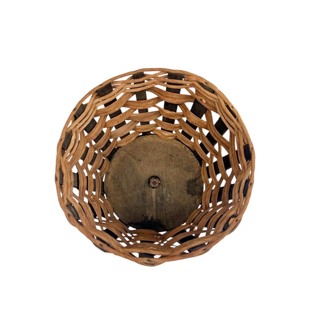 Mid 20th Century Pair Mid-Century Woven Basket Planters on Tripod Stands For Sale - Image 5 of 14