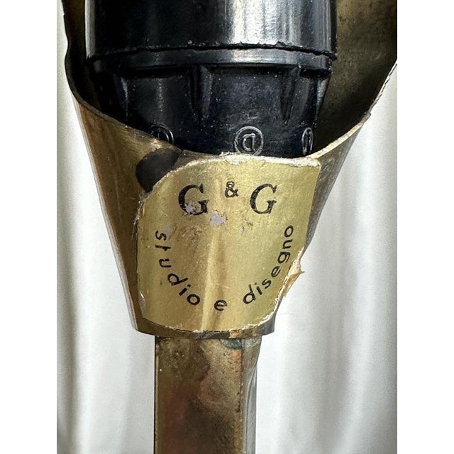 Brass Rhubarb Double Leaves Table Lamp by Tommaso Barbi for G&g Studio E Designo, 1960s For Sale - Image 15 of 17