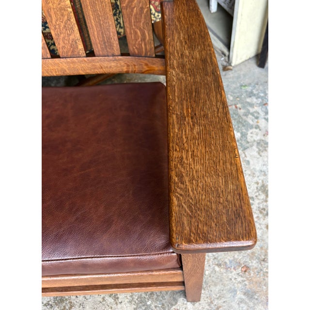 1910s 1910s Stickley Era Mission Oak Lounge Chair For Sale - Image 5 of 11