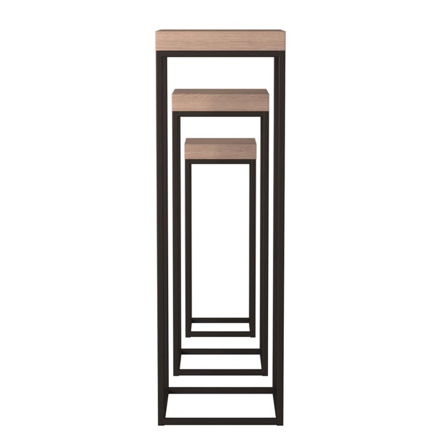 Wood & Metal Pedestals - Set of 3 For Sale In Chicago - Image 6 of 7