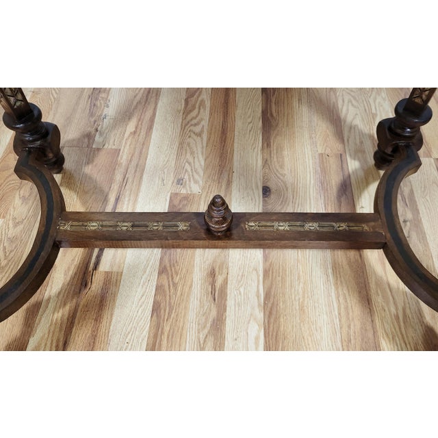 Antique Moroccan Moorish Style Carved & Mother of Pearl Inlaid Table For Sale - Image 15 of 17