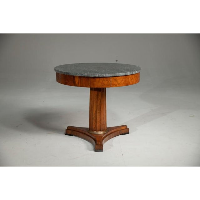 Lombard Empire Table in Walnut with Marble Top, 1850 For Sale - Image 6 of 18