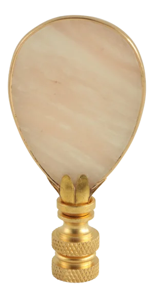 Rose Quartz Pink & Gold Lamp Finial on Brass