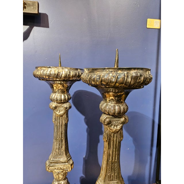 Antique Spanish Candlesticks- a Pair For Sale In Phoenix - Image 6 of 11