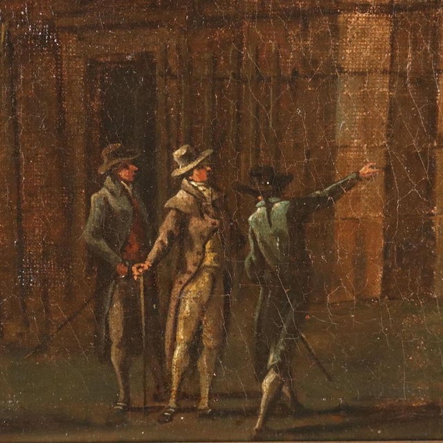 Architectural Caprice with Figures, Late 1700s, Oil on Canvas For Sale - Image 4 of 14
