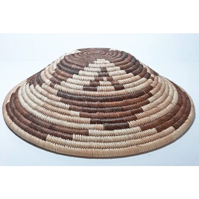 Vintage African Tribal Style Hand Woven Coil Baskets - 2 Piece Set For Sale - Image 4 of 9
