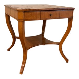 Vintage Biedermeier Side Table W/Single Drawer For Sale