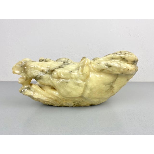 Ivory Hand Carved Alabaster Horse Centrepiece Sculpture, Italy, 1970s For Sale - Image 8 of 14