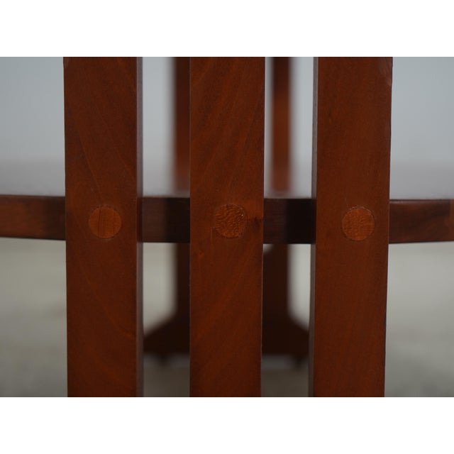 2000 - 2009 Stickley Mission Style Cherry Round Lamp Table For Sale - Image 5 of 14