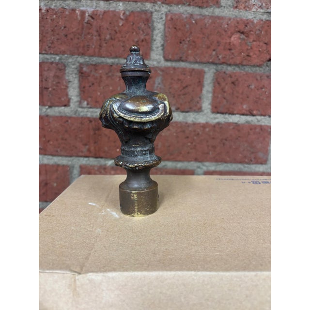 Metal Vintage Solid Brass Finial For Sale - Image 7 of 11