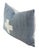 French Blue and Cream Appliqué Cross Wool & Linen Feather/Down Pillow For Sale - Image 4 of 6