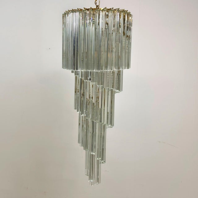 Italian Murano Glass Waterfall Chandelier from Venini, 1960s For Sale - Image 9 of 9