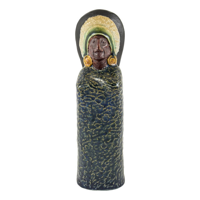 Ceramic Female Figure from Höganäs, Sweden, 1960s For Sale