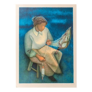 Louis Toffoli, The Aragonese Spinner, Lithograph For Sale