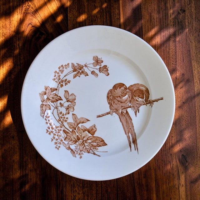 Ivory Vintage French Round Platter from Longwy, 1870 For Sale - Image 8 of 8