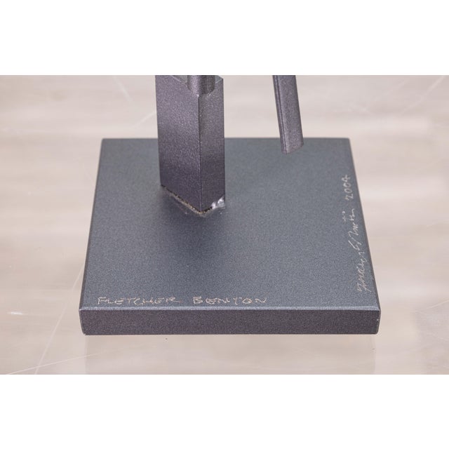 Silver Fletcher Benton Untitled (Straight-Up) Contemporary Welded Steel Sculpture 2004 For Sale - Image 8 of 9