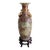 Monumental 50.5" Chinese Export Royal Satsuma-Style Palace Floor Vase With Wooden Stand For Sale