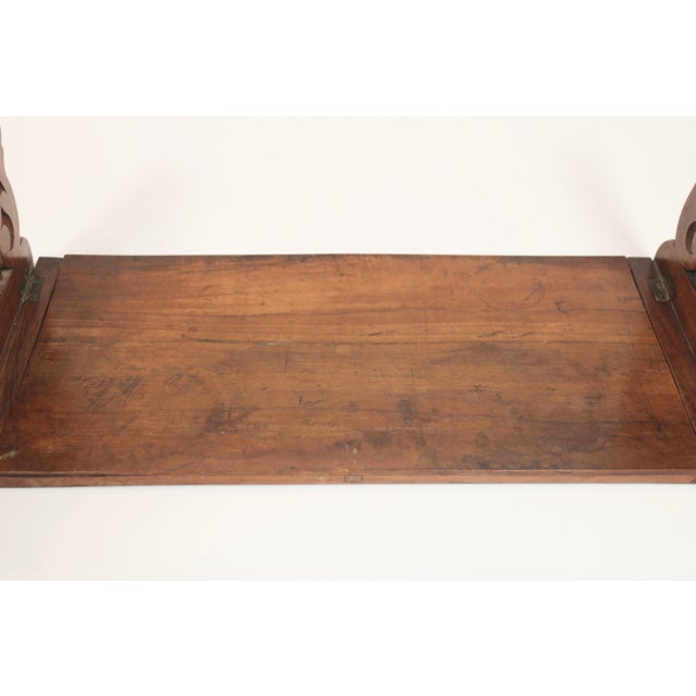 Antique English Hand Carved Wooden Folding Book Shelf For Sale In Tulsa - Image 6 of 12