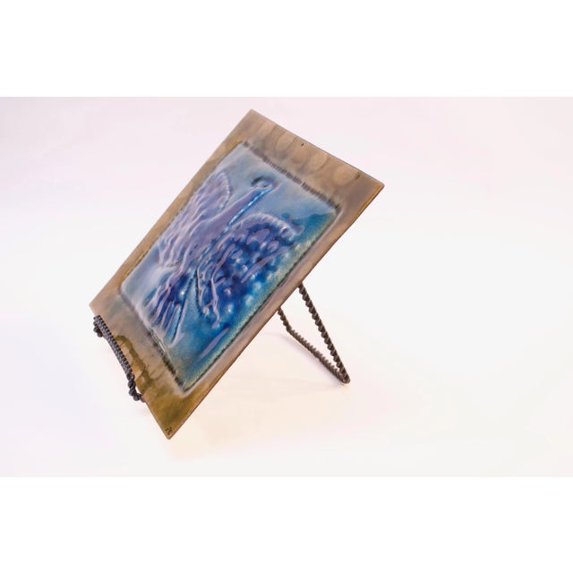 Mid-Century Modern Vintage Enamel on Copper "Eagle" Plaque For Sale - Image 3 of 12